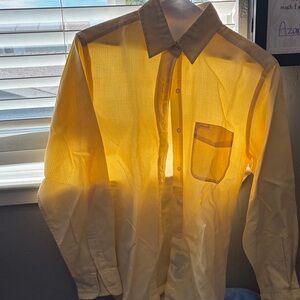 Faconnable Yellow Long-Sleeve Dress Shirt